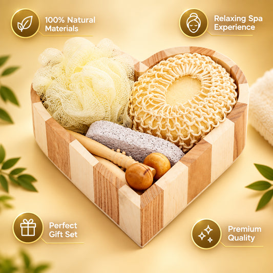5-Piece Bath & Spa Gift Set – Wooden Basket