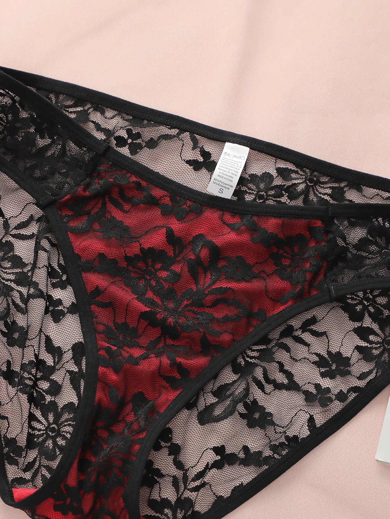 Black Lace Push-Up Bra Set