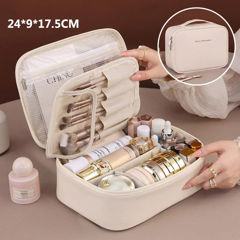Multi-Layer Waterproof Travel Makeup Organizer for Women