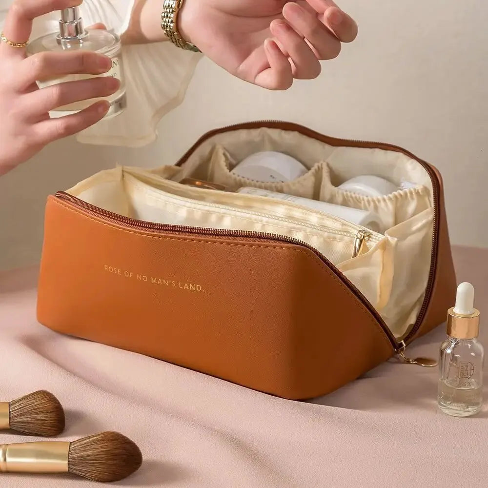 Luxury Women’s Makeup Organizer Bag – Toiletry Kit, Cosmetic Case with Zip Closure for Travel & Daily Use