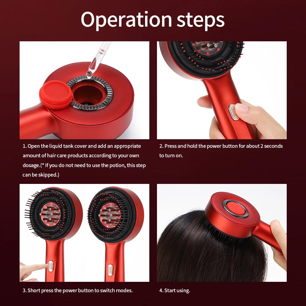 3-in-1 Electric Hair Growth Comb – Red Light Therapy & Scalp Massager
