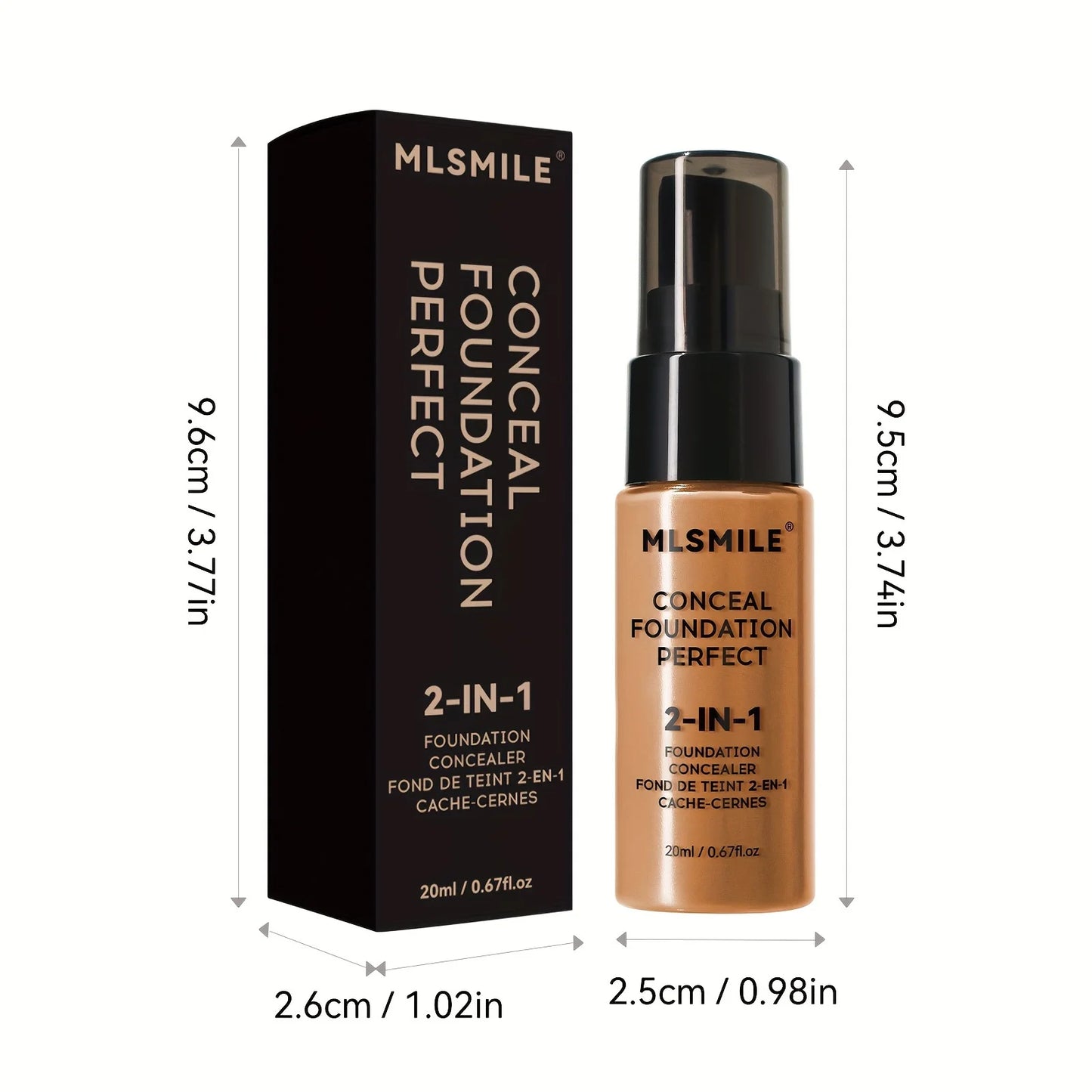 2-in-1 Liquid Foundation & Concealer – Full Coverage, Waterproof & Hydrating