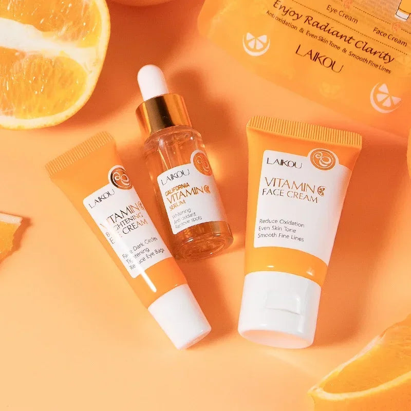 LAIKOU Vitamin C Facial Care Set – 3pcs Hydrating & Brightening