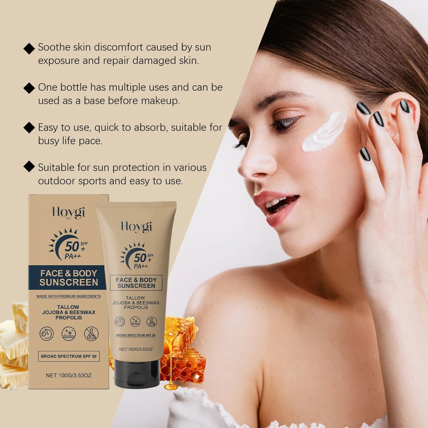 SPF 50+ Sunscreen Cream | UV Protection, Waterproof & Moisturizing Sunblock RIAZ EXPRESS.COM