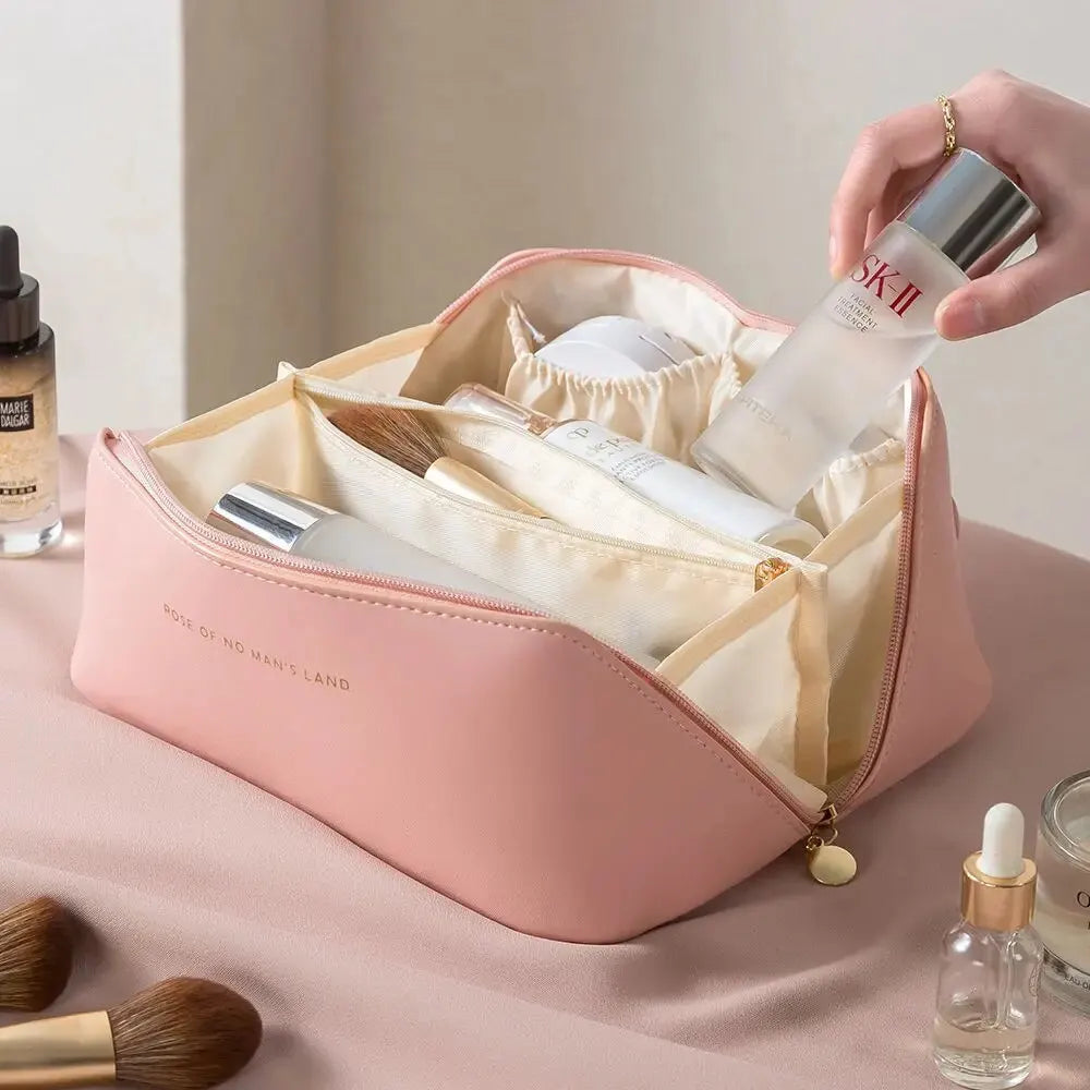 Luxury Women’s Makeup Organizer Bag – Toiletry Kit, Cosmetic Case with Zip Closure for Travel & Daily Use