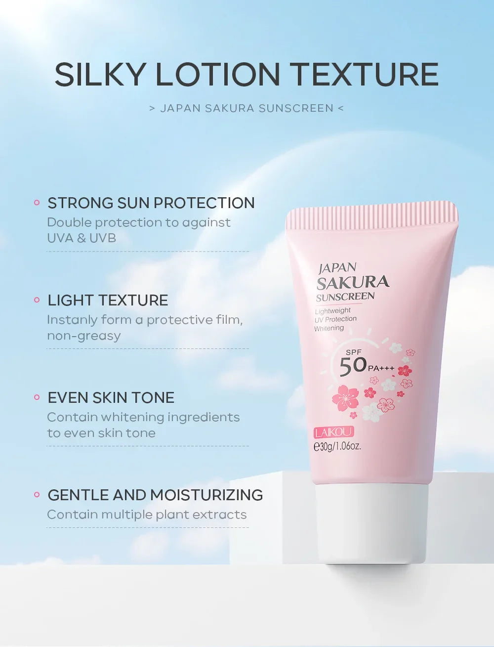 Laikou Sakura SPF 50 Sunscreen Cream – 30g