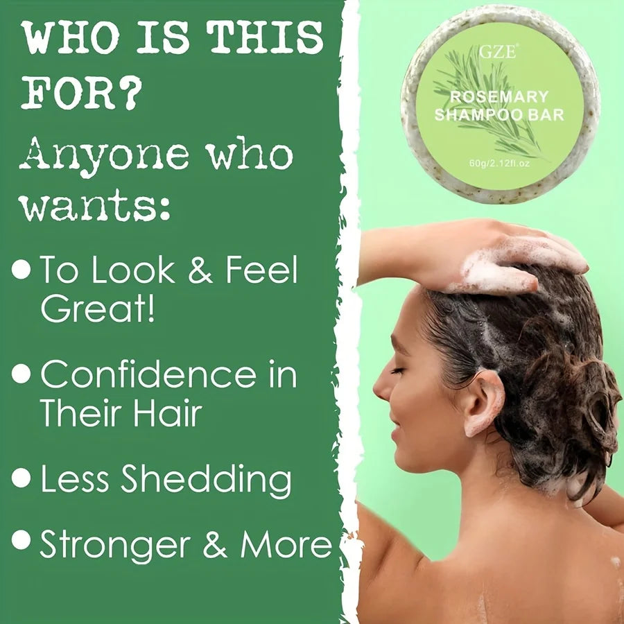 GZE Rosemary Shampoo Bar | Deep Cleansing, Oil Control & Hair Strengthening. RIAZ EXPRESS.COM