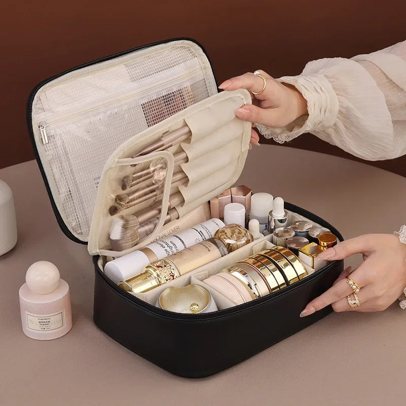 Multi-Layer Waterproof Travel Makeup Organizer for Women