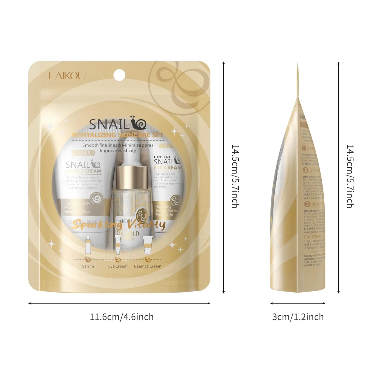 LAIKOU Vitamin C Facial Care Set – 3pcs Hydrating & Brightening