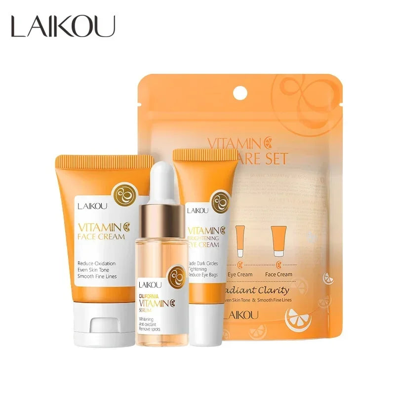 LAIKOU Vitamin C Facial Care Set – 3pcs Hydrating & Brightening