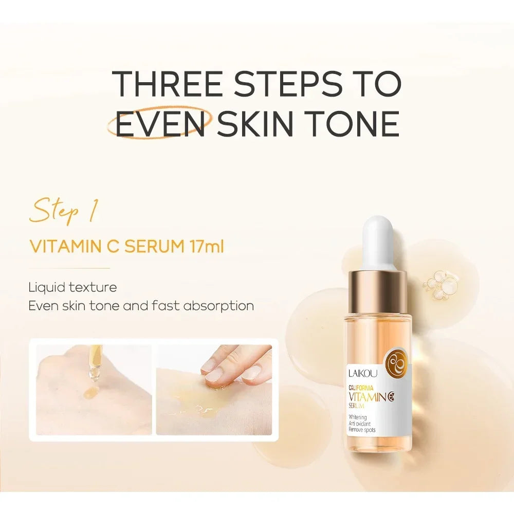 LAIKOU Vitamin C Facial Care Set – 3pcs Hydrating & Brightening