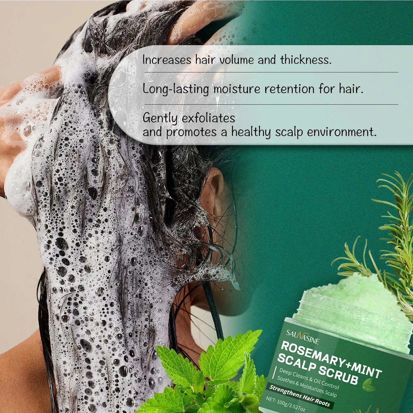 Rosemary Mint Scalp Scrub | Deep Clean & Hair Strengthening – 100g. RIAZ EXPRESS.COM