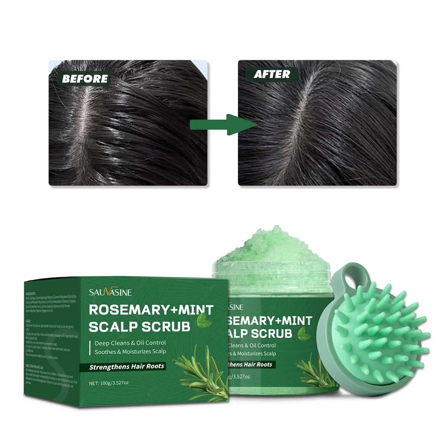 Rosemary Mint Scalp Scrub | Deep Clean & Hair Strengthening – 100g. RIAZ EXPRESS.COM