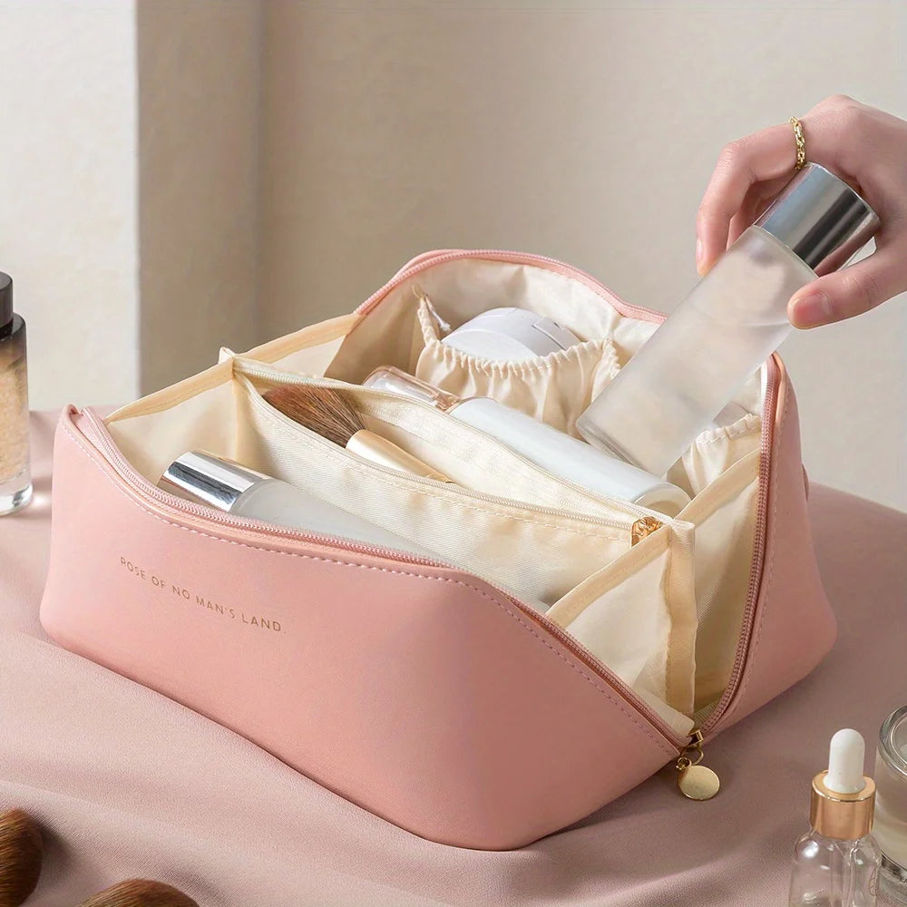 Luxury Women’s Makeup Organizer Bag – Toiletry Kit, Cosmetic Case with Zip Closure for Travel & Daily Use