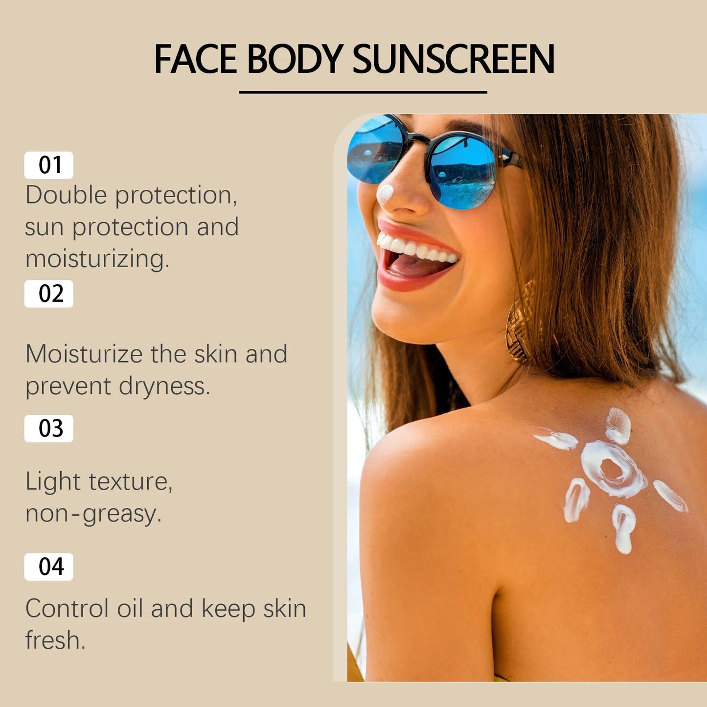 SPF 50+ Sunscreen Cream | UV Protection, Waterproof & Moisturizing Sunblock RIAZ EXPRESS.COM