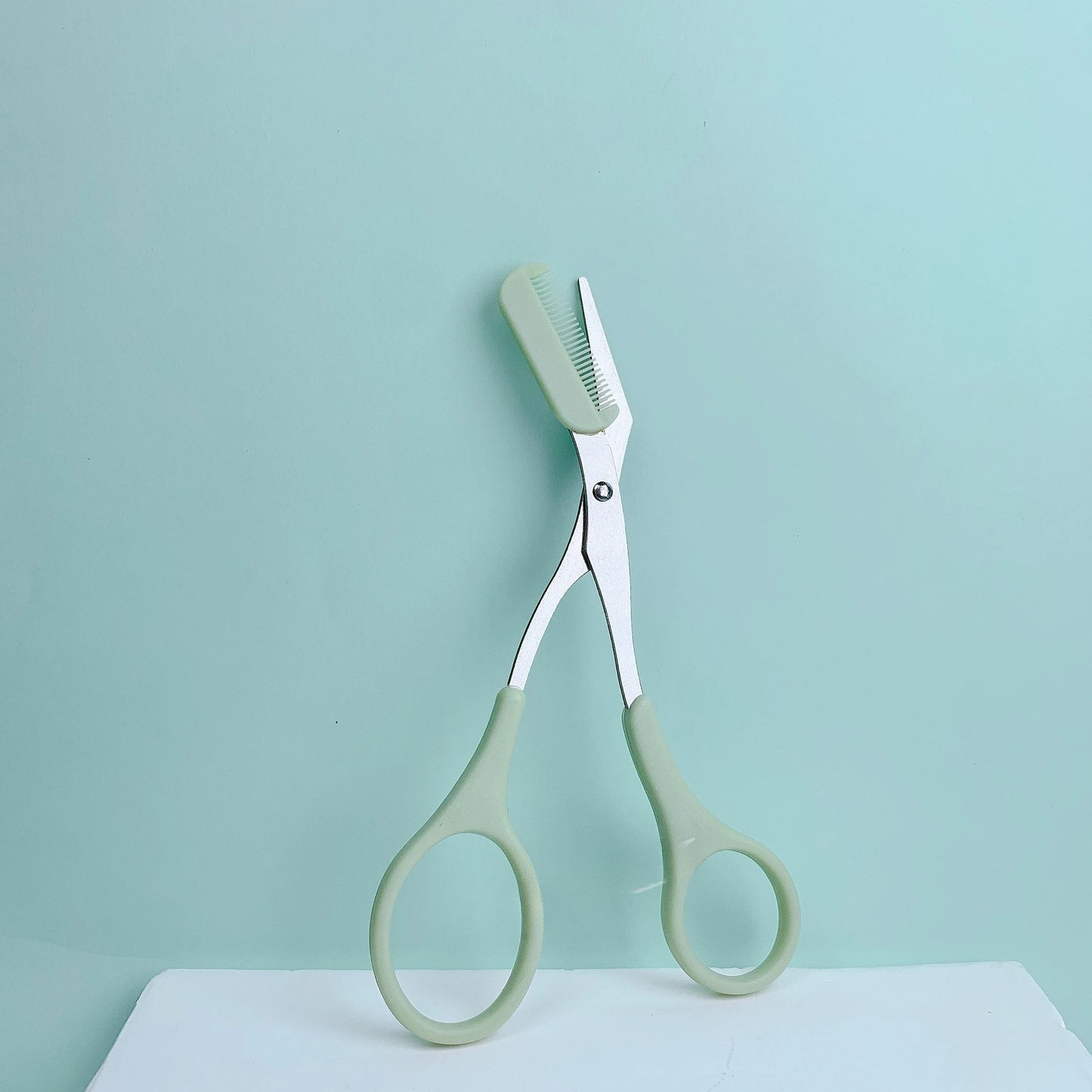 Pink Eyebrow Scissors with Comb