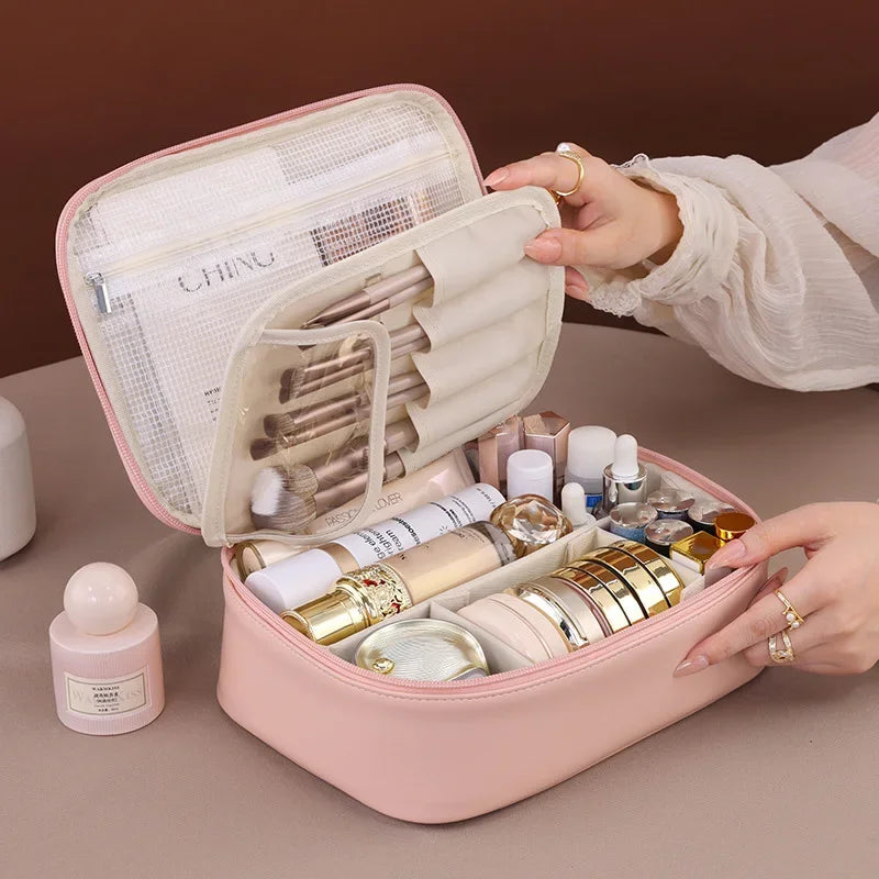 Multi-Layer Waterproof Travel Makeup Organizer for Women
