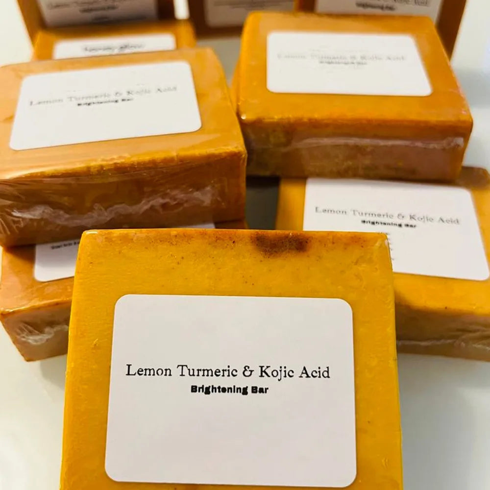 Turmeric & Lemon Soap – 100g Handmade Kojic Acid Face & Body Bar