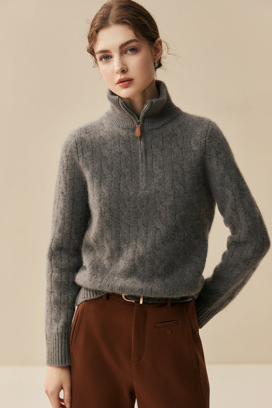 Women’s Cashmere Zip Sweater