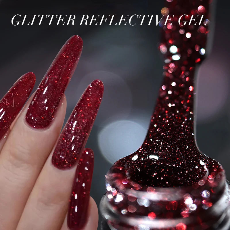 UR SUGAR Silver Reflective Glitter Gel Polish – 15ml UV Soak Off