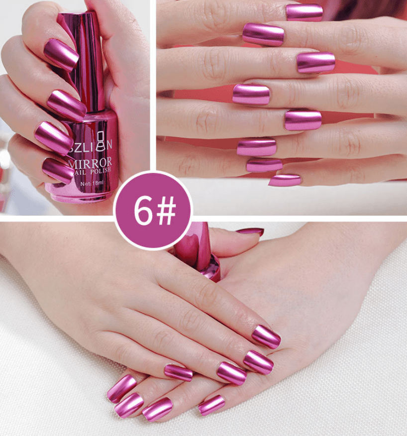 Shiny Mirror Finish Silver Nail Polish – Metallic Chrome Effect