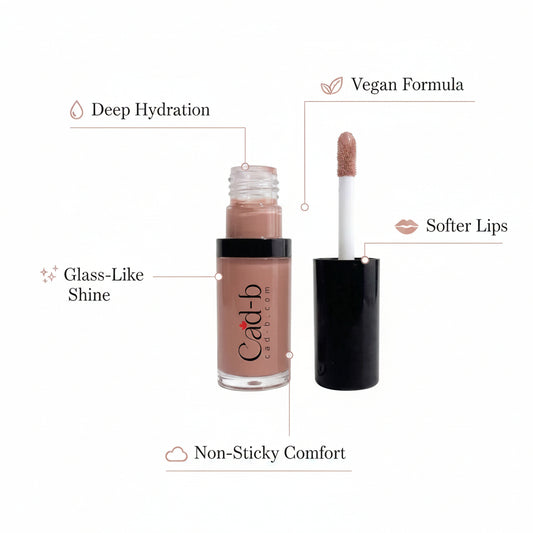 Hydrating Lip Oil – Sheer Hot Pink | Nourishing Glossy Lip Oil for Dry Lips | Vitamin E, Jojoba & Apricot Oils | LO04 | CAD B