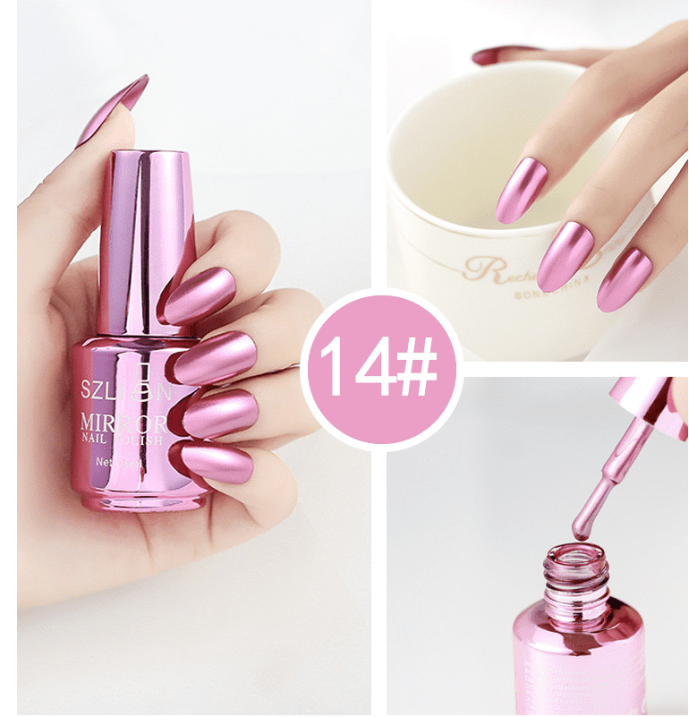 Shiny Mirror Finish Silver Nail Polish – Metallic Chrome Effect