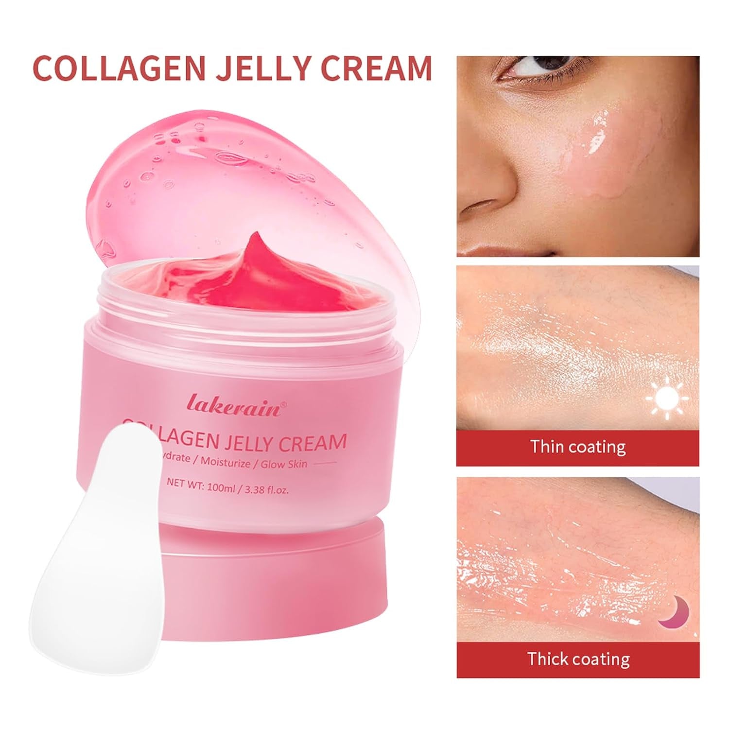 Collagen Skincare Set, 5 Pcs Bio-Collagen Deep Hydrating Mask & Night Wrapping Peel off Facial Mask and Jelly Cream, for Firming & Glowing Skin