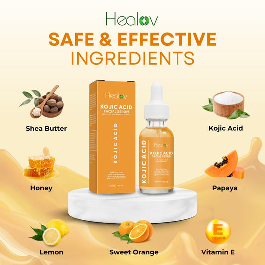 Kojic Acid Serum – Dark Spot Remover for Face & Body – Skin Brightening for Spots, Hyperpigmentation, Discoloration – Facial Oil Reduces Acne, Scars, & Evens Tone – Dark Spot Correcting Glow Serum