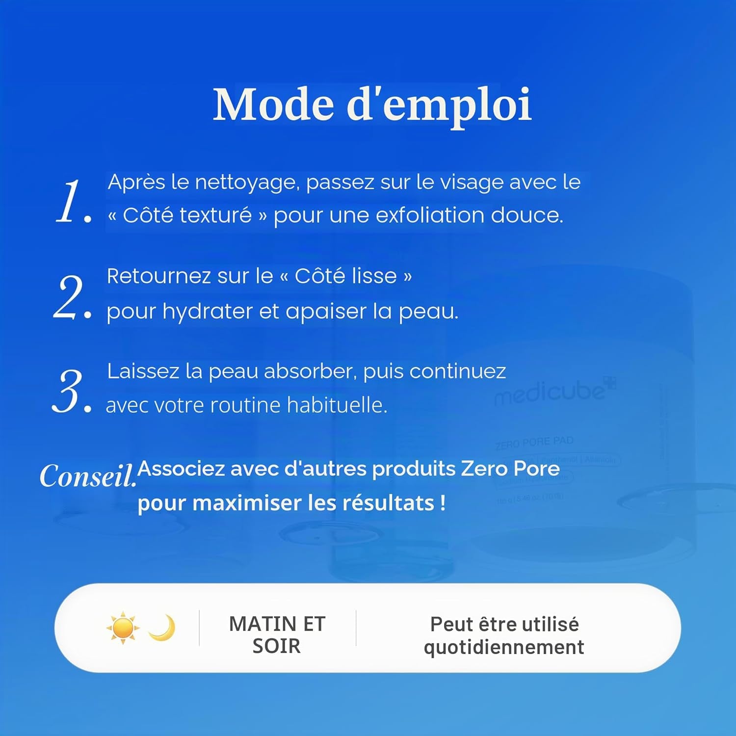 Zero Pore Pads 2.0, Tonifiants Pour Le Visage À Double Texture Pour L'Exfoliation Et Le Soin Des Pores Avec 4,5% D'Acide Lactique Aha (70 Unidades)