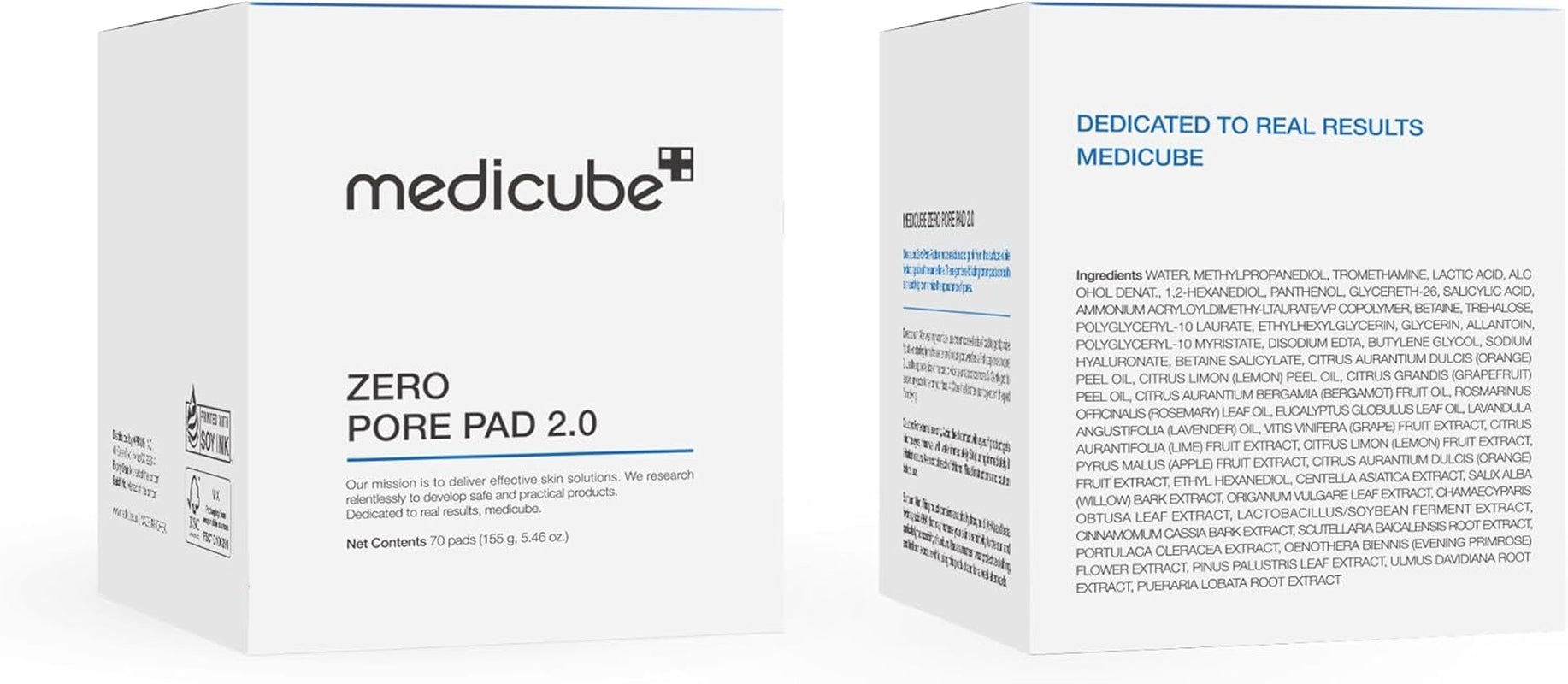 Zero Pore Pads 2.0, Tonifiants Pour Le Visage À Double Texture Pour L'Exfoliation Et Le Soin Des Pores Avec 4,5% D'Acide Lactique Aha (70 Unidades)