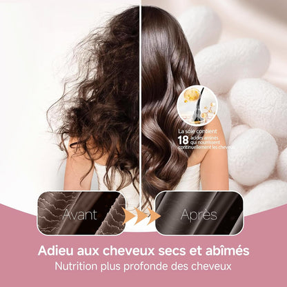 Bonnet Soie Cheveux Nuit 22 Momme, Doublure Soie De Mûrier, Doux | 100 % Soie 6A, Double Couche, Grande Taille Pour Cheveux Longs Ou Bouclés, Bande Large Réglable, Antiglisse, Noir+Violet