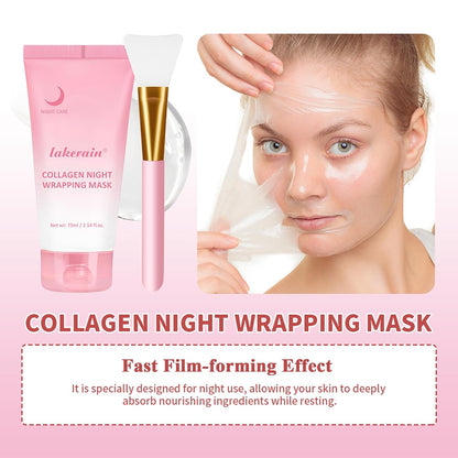 Collagen Skincare Set, 5 Pcs Bio-Collagen Deep Hydrating Mask & Night Wrapping Peel off Facial Mask and Jelly Cream, for Firming & Glowing Skin
