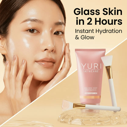 Masque De Collagène, Masque D'Enrobage De Nuit De Collagène, Korea Skincare Collagen Night Water Light Muscle Tear Pull Mask, Réduit Les Ridules Et L'Assombrissement (1PC)