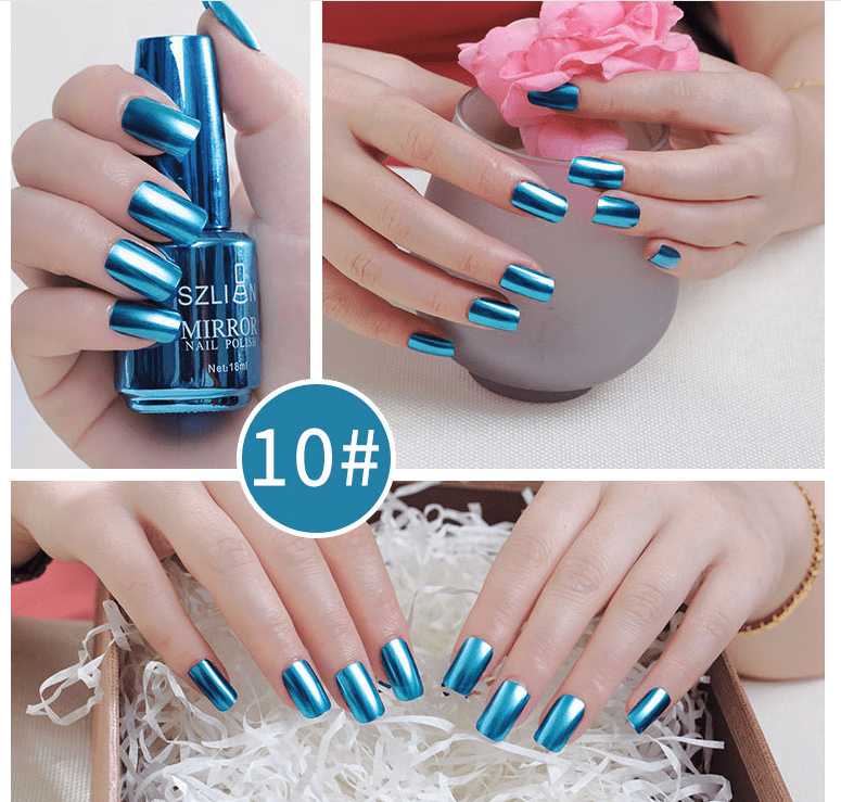 Shiny Mirror Finish Silver Nail Polish – Metallic Chrome Effect