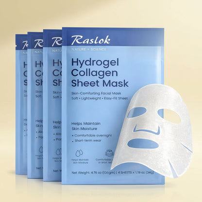 Overnight Hydrogel Collagen Face Mask – Deep Hydration Sheet Mask for Soft, Smooth & Refreshed Skin – Single Use, 1.19 Oz (34Gm) X 4 Each