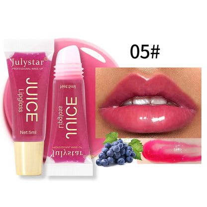 Fruit Flavor Glossy Lip Oil Natural Long Lasting Hydrating Plump Lip Gloss Moisturizing Shiny Watery Lip Tint