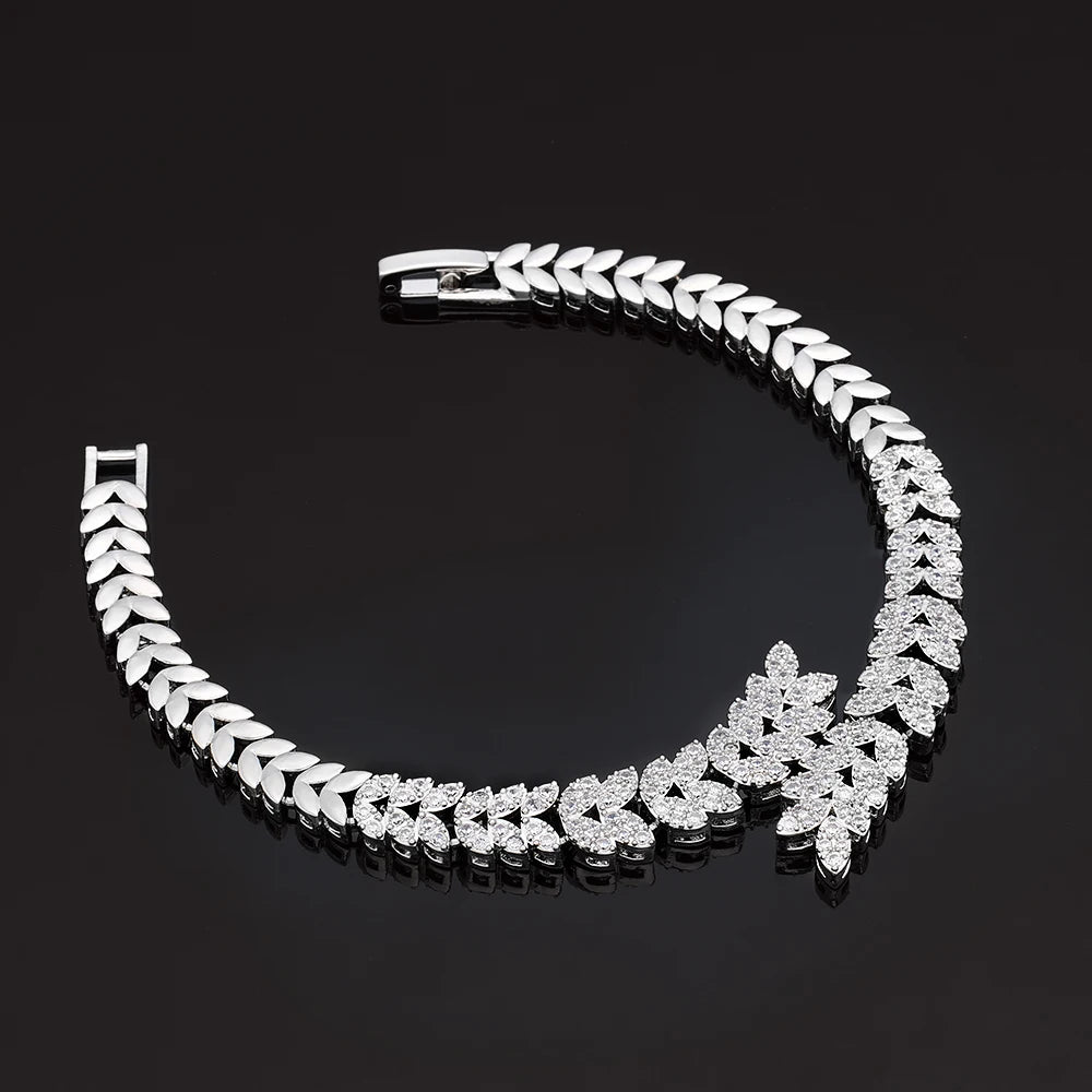 4 Pieces Zirconia Bridal Jewellery Collection Necklace Set