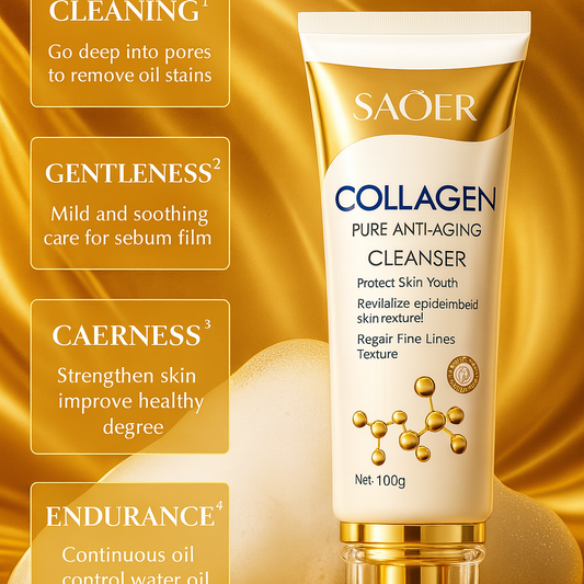 Collagen Skin Care Set – Cleanser, Essence & Face Cream for Deep Hydration