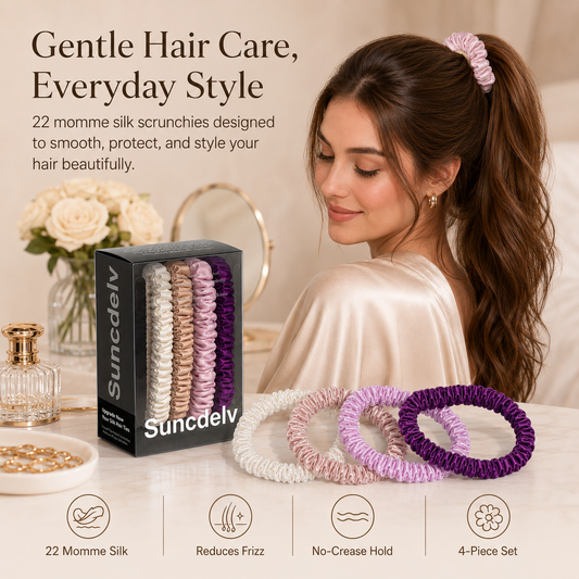 Mulberry Silk Scrunchies Set