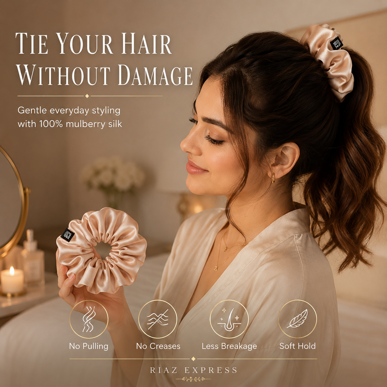 Silk Scrunchies – Gentle Hair Care
