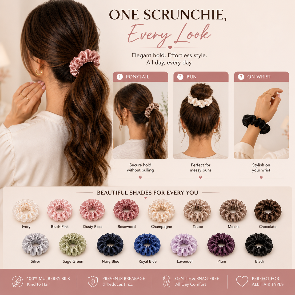 Silk Scrunchies – Gentle Hair Care