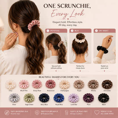 Silk Scrunchies – Gentle Hair Care