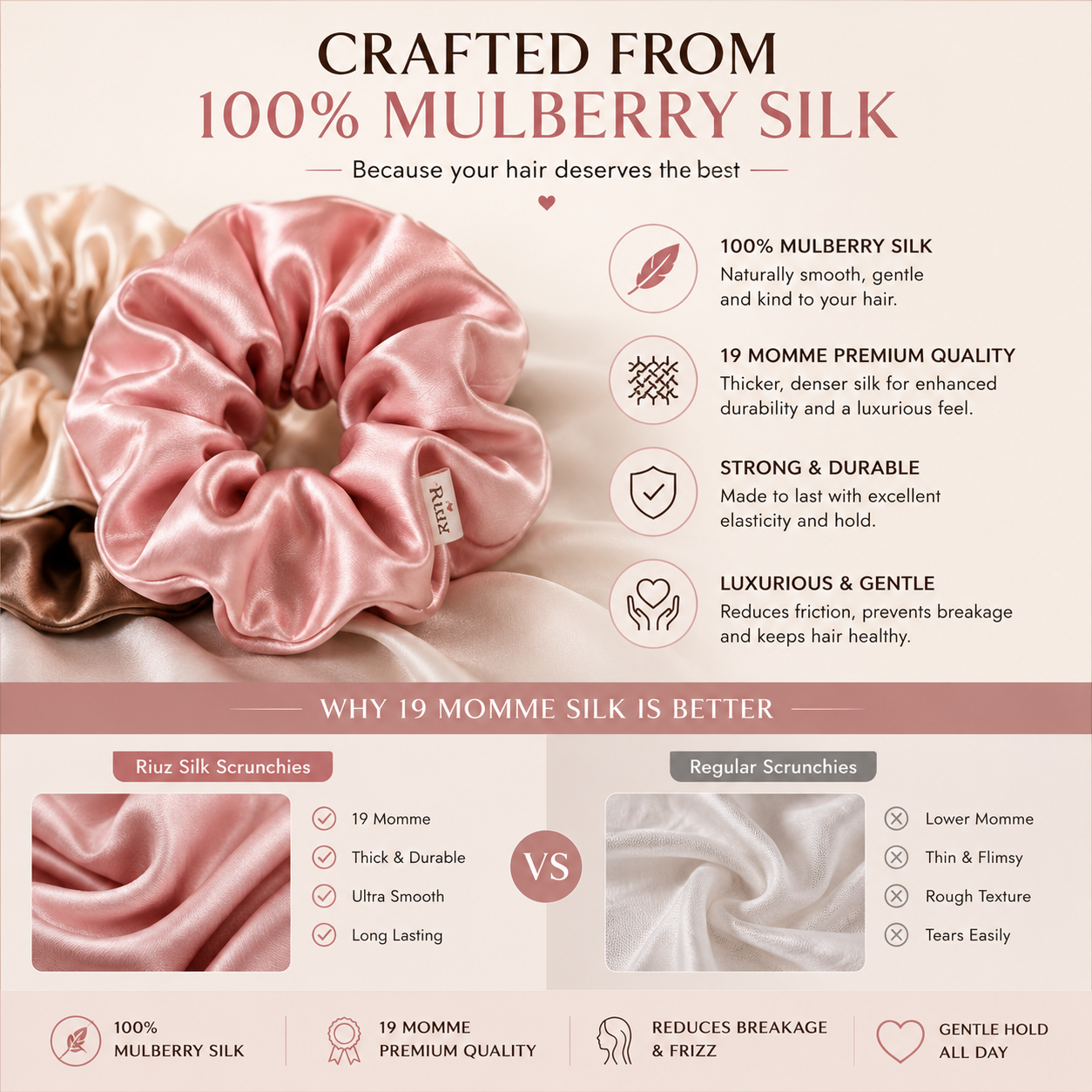 Silk Scrunchies – Gentle Hair Care