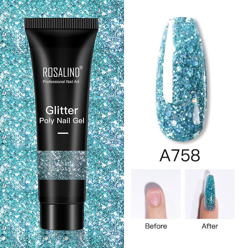 Glitter Poly Nail Gel Extension – Long-Lasting Shiny Nails