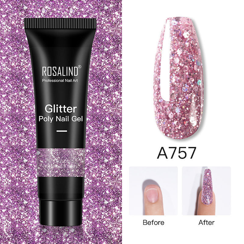 Glitter Poly Nail Gel Extension – Long-Lasting Shiny Nails
