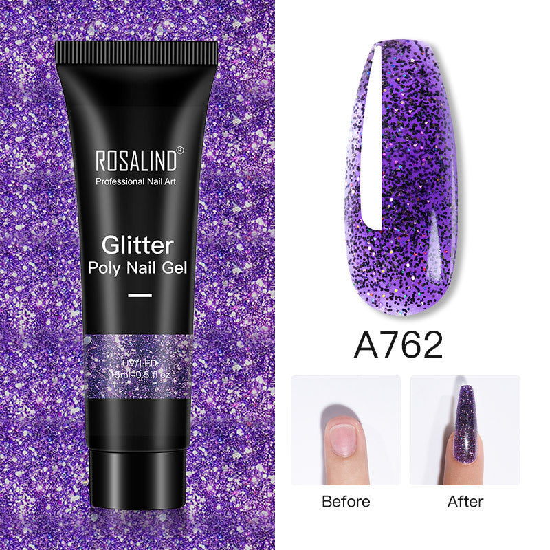 Glitter Poly Nail Gel Extension – Long-Lasting Shiny Nails