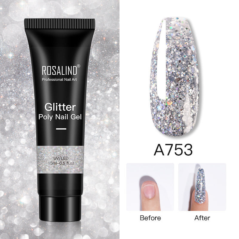 Glitter Poly Nail Gel Extension – Long-Lasting Shiny Nails