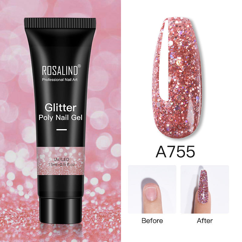Glitter Poly Nail Gel Extension – Long-Lasting Shiny Nails