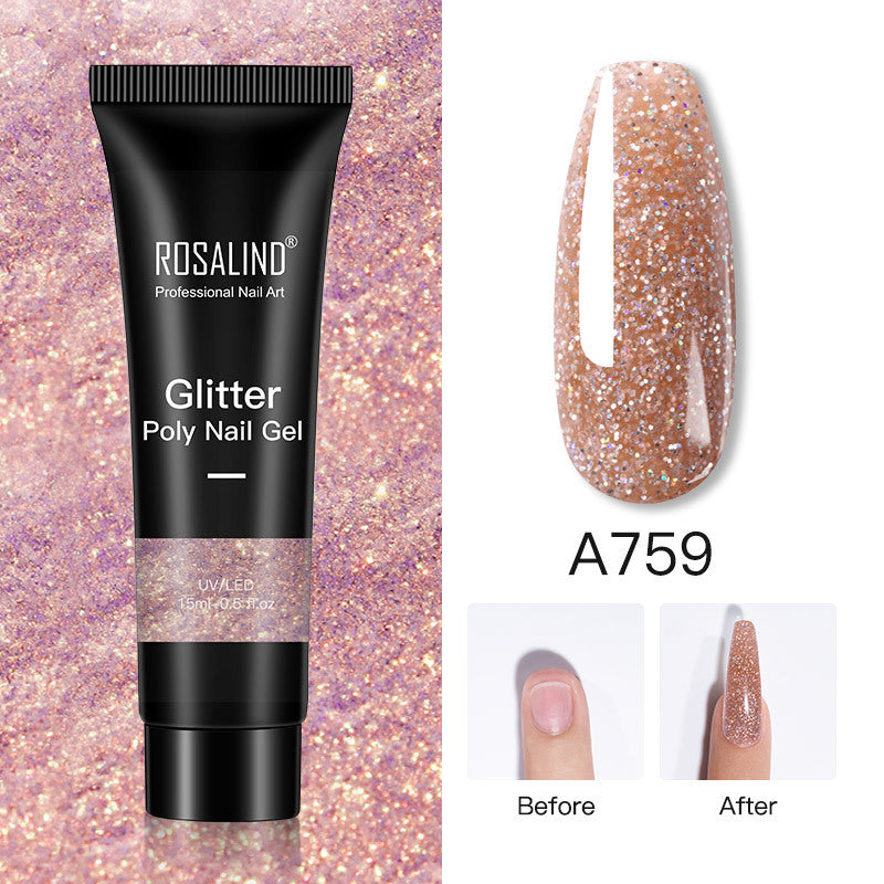 Glitter Poly Nail Gel Extension – Long-Lasting Shiny Nails
